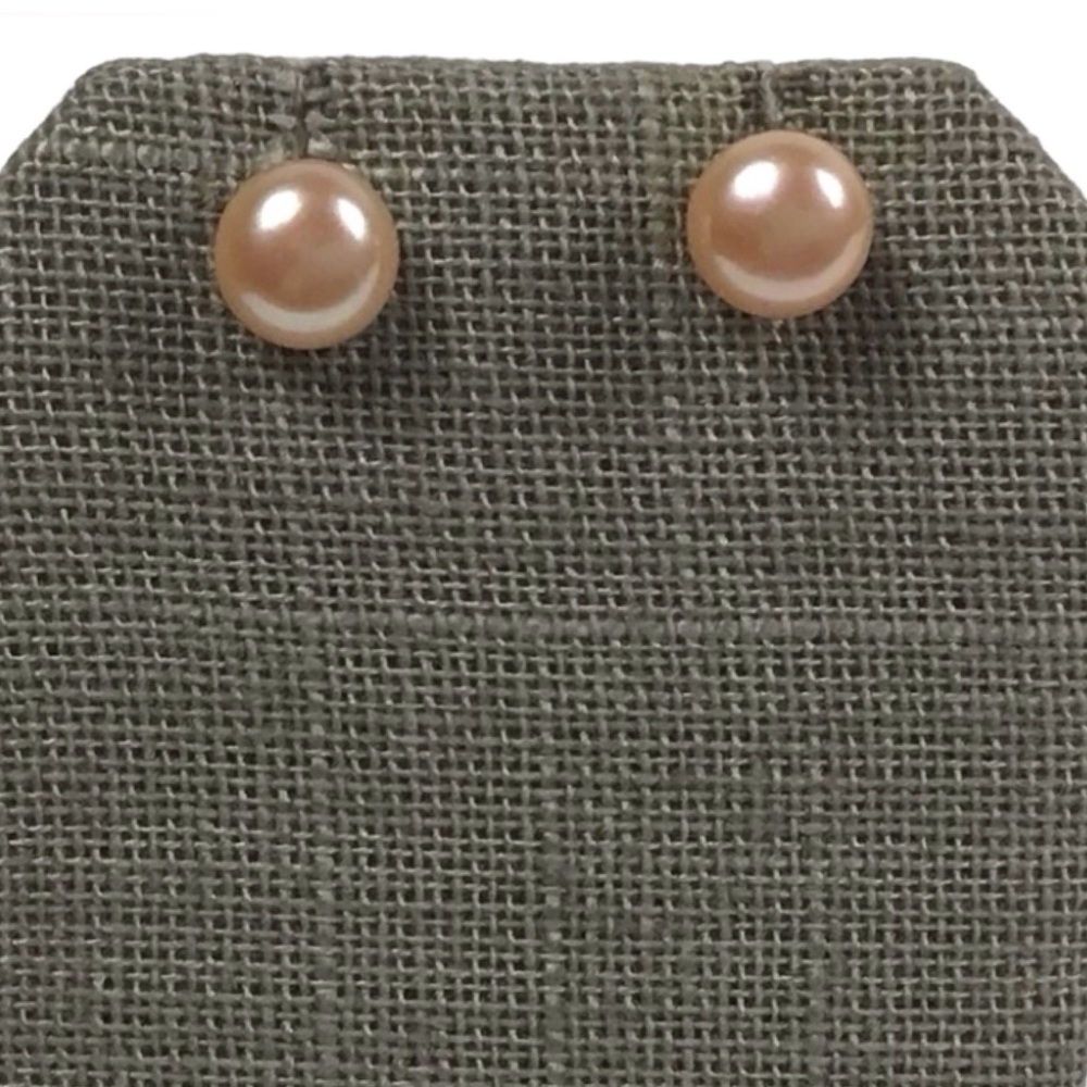 Sterling Silver (925) Cultured Freshwater Pearl Stud Earrings (NWOT) - Picture 2 of 5